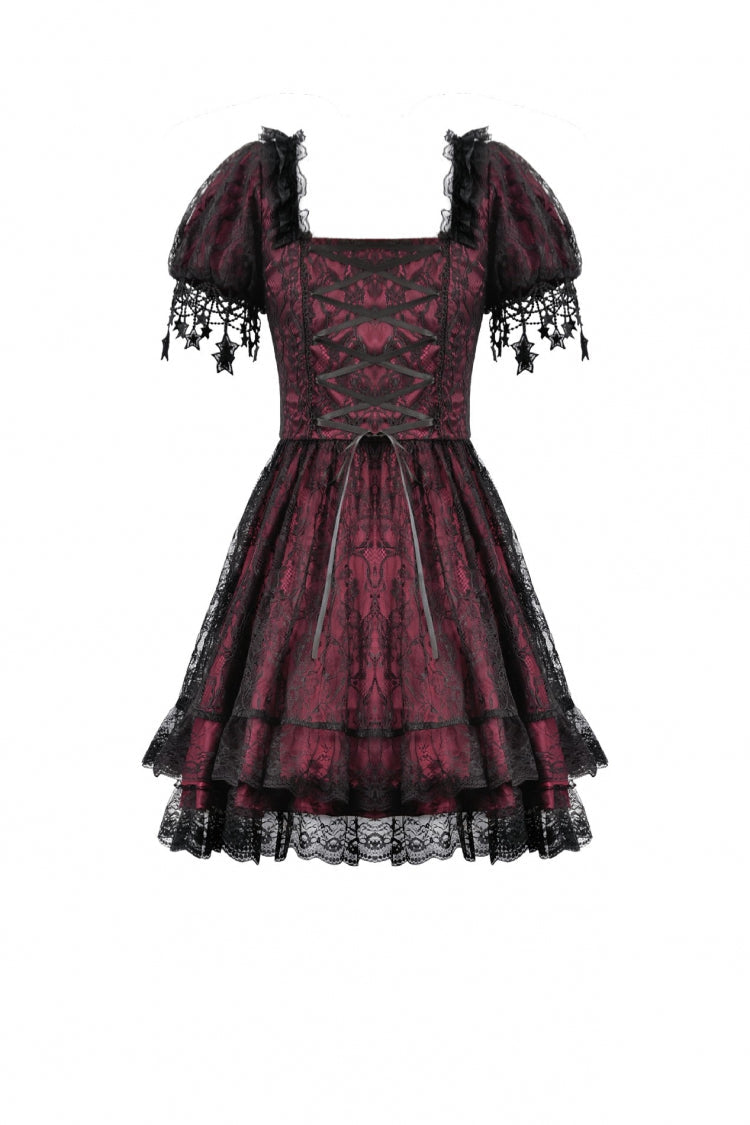 Star Square-Cut Lace Princess Graduation Dress