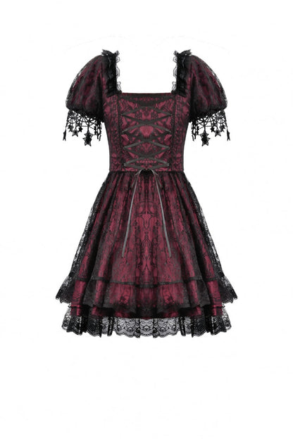 Star Square-Cut Lace Princess Graduation Dress