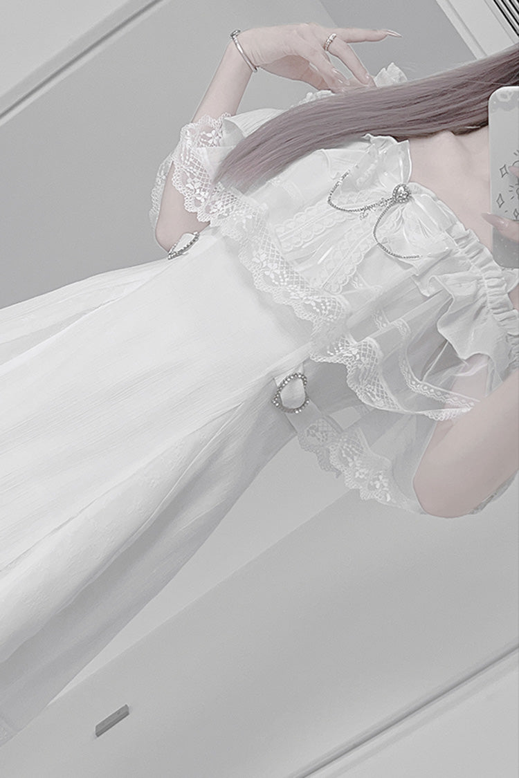Ruffle Bowknot Lace Jirai Kei Japanese Dress
