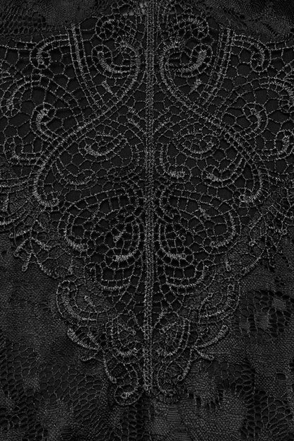 Lace Embellished Gothic Slip Dress with Split
