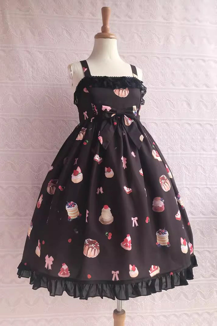 Strawberry Fruit Dessert Print Ruffle Lace Jsk - Sweet Lolita