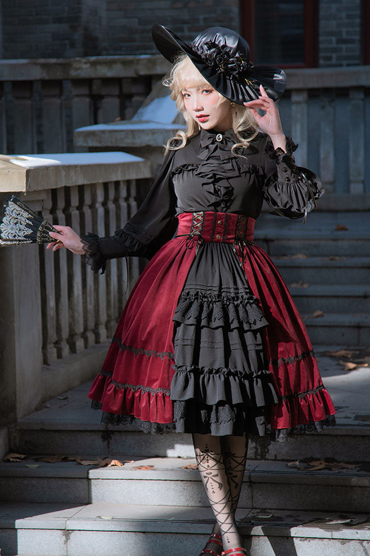 Stitching Cardigan Multi-Layer Lolita Skirt Dress