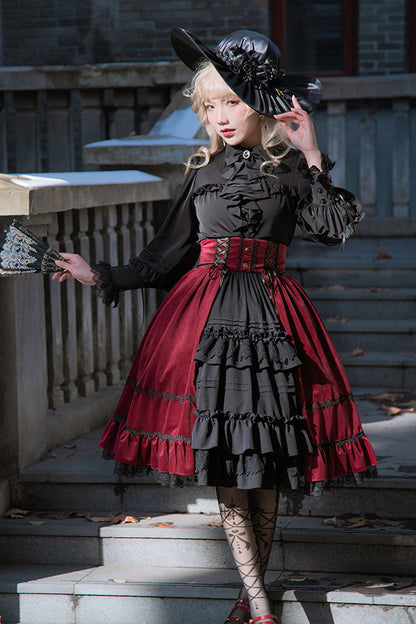 Stitching Cardigan Multi-Layer Lolita Skirt Dress