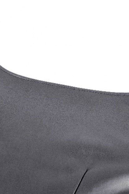 Jet Black Cut-Out Side Slit Asymmetrical Hem Punk Dress