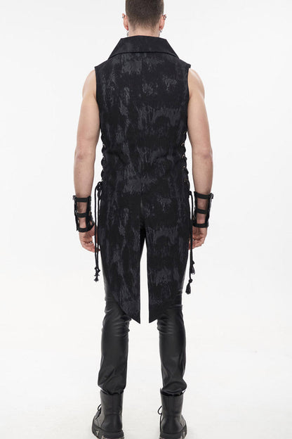 Rebel D-Ring Belted Asymmetrical Tailcoat with Side Slits