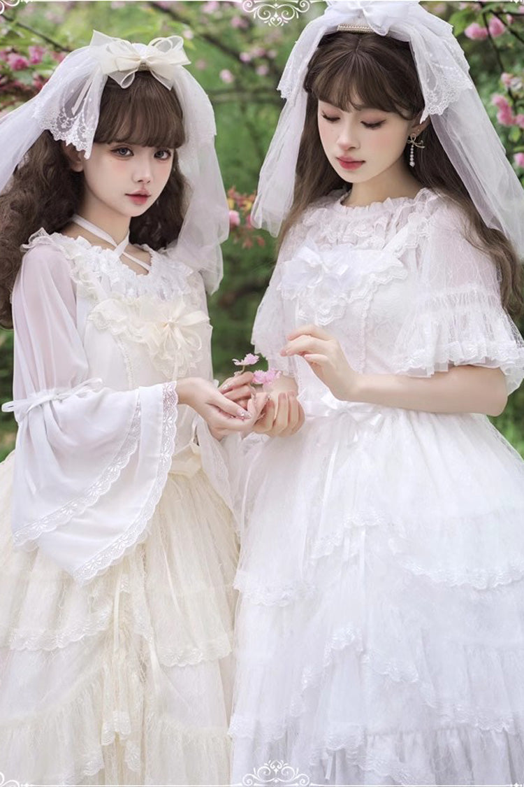 Jacquard Bowknot Jsk Dress - Sweet Elegant Lolita Multi-Layer