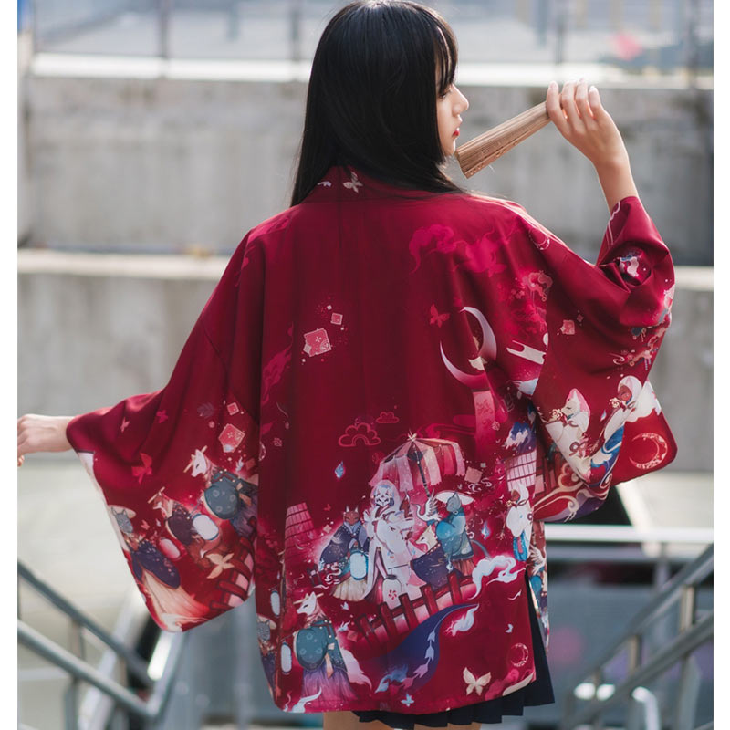 Cardigan ample vintage anime kimono vêtements d'extérieur