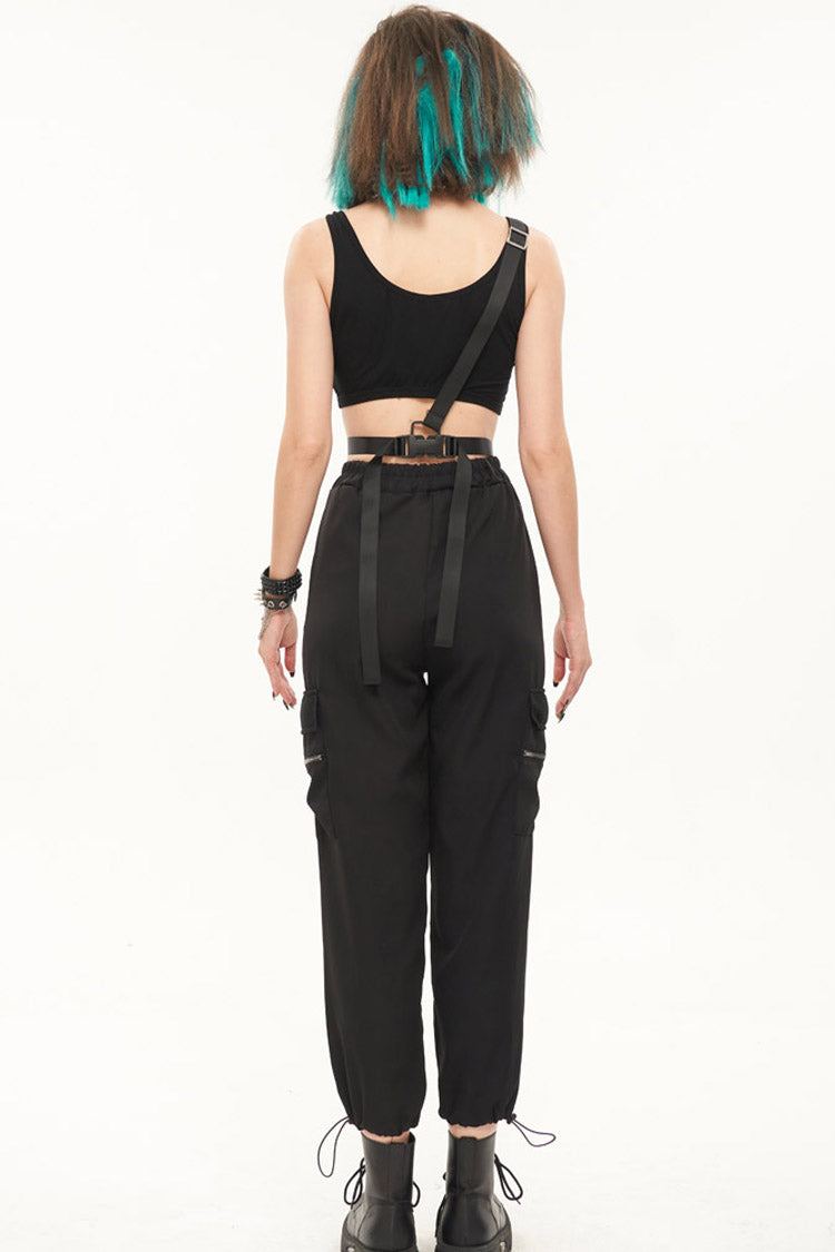 Womens Pants with Skull Strap and Pockets