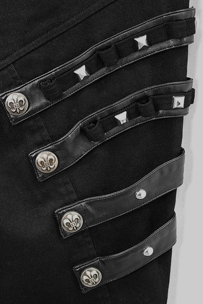 Heavy Metal Lace-Up Detail Faux Leather Trousers