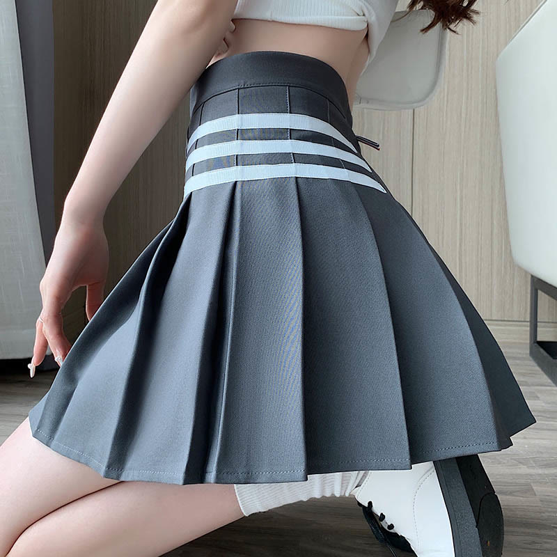 High Waist Casual Pleated Skirt