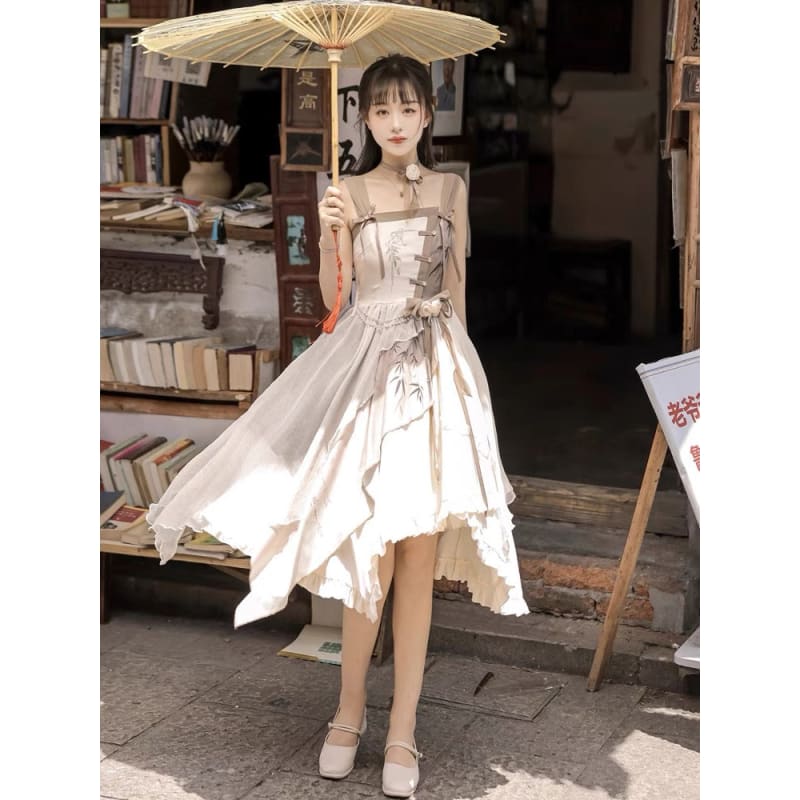 Fairy Brown Cheongsam Dress - Modern Hanfu