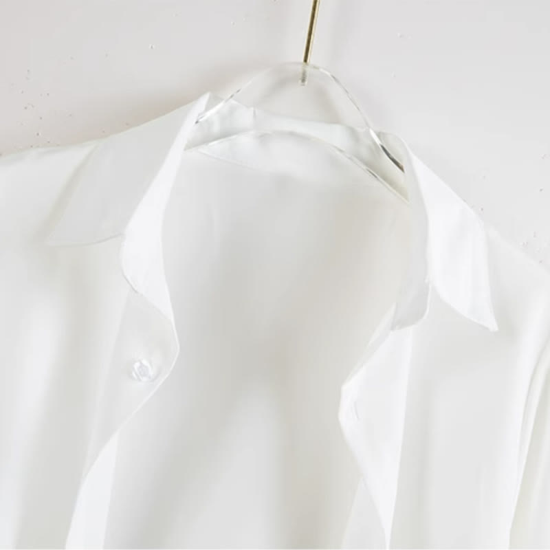 Spring Lapel Print Dress Slip Shirt Loose Green Vintage