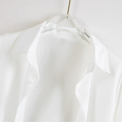 Spring Lapel Print Dress Slip Shirt Loose Green Vintage