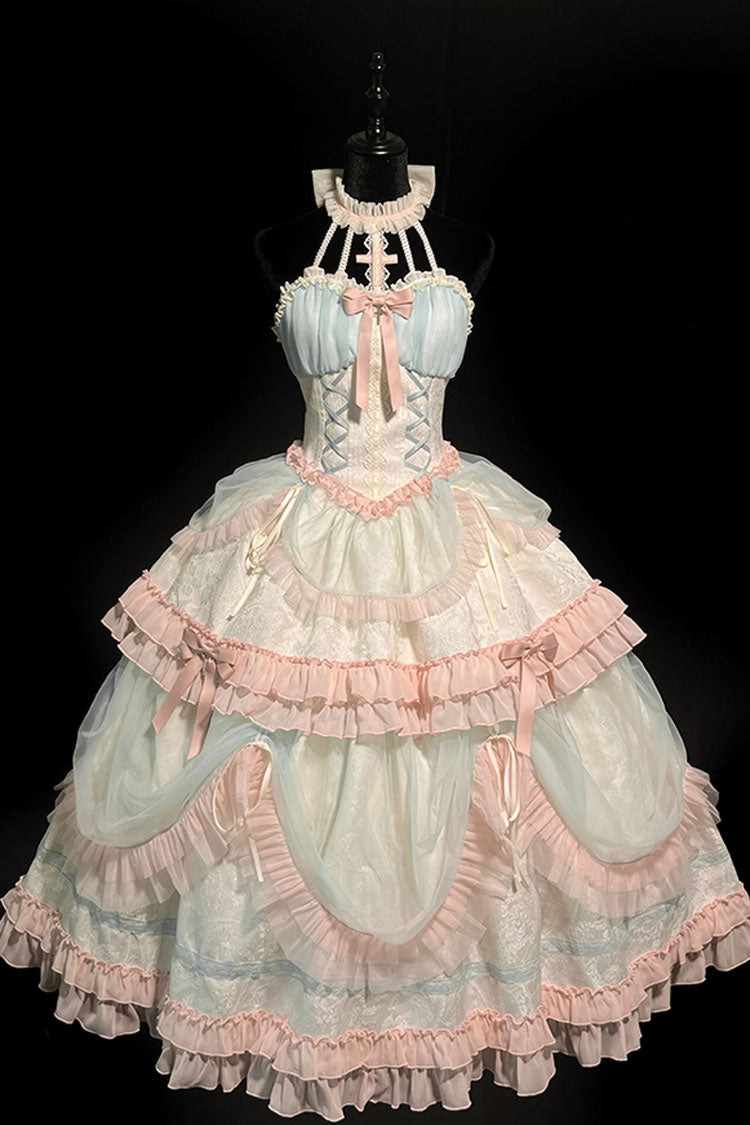 Mermaid Halter Ruffle Lace-Up Sweet Lolita Gown