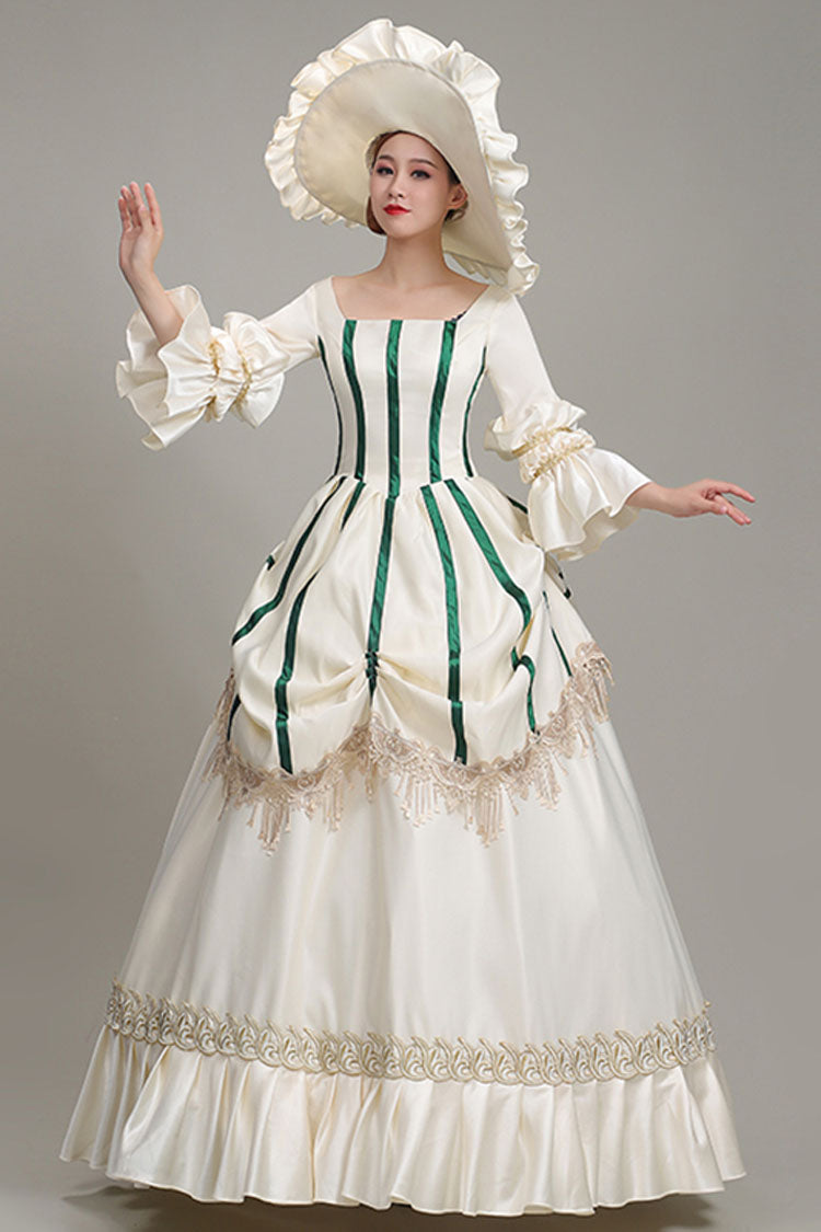Square Collar Ruffled Prom Dress with Hime Sleeves