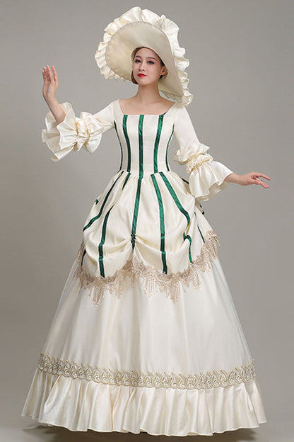 Square Collar Ruffled Prom Dress with Hime Sleeves
