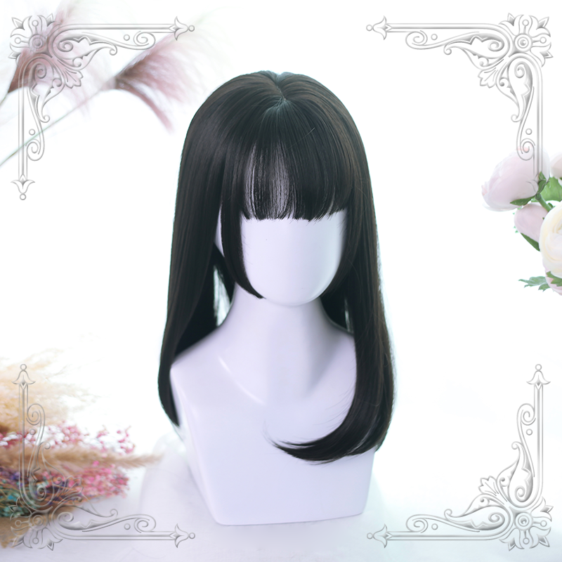 Perruque coupe Hime aux cheveux longs et doux