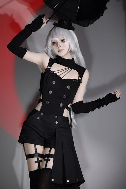 Phantom Thief Cut-Out Gothic Ouji Shorts Set