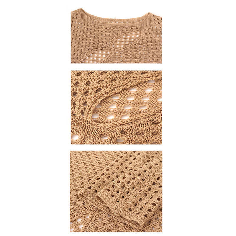 Dress Top Hollow Crop Set Split Out Slip