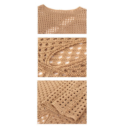 Dress Top Hollow Crop Set Split Out Slip