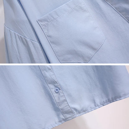 Pocketed T-Shirt Denim Fake Lapel Shorts Pieces Two