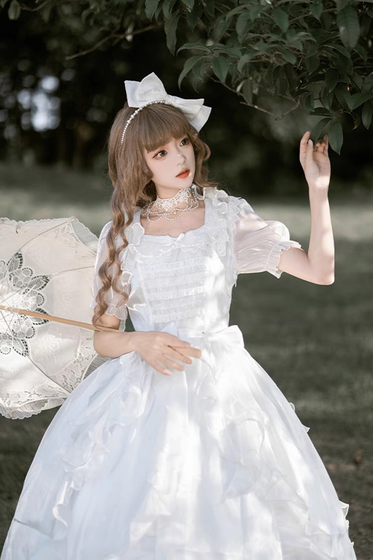 Ivory Fantasy Fairy Ruffle Sleeve Elegant Lolita Gown