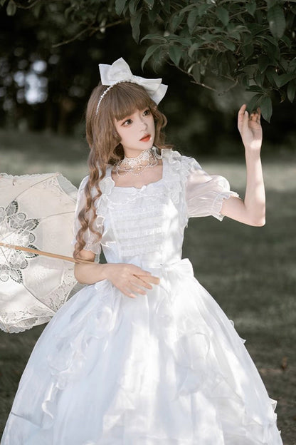 Ivory Fantasy Fairy Ruffle Sleeve Elegant Lolita Gown