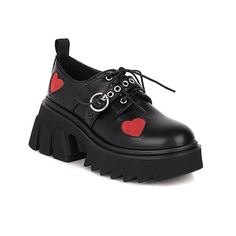 Y2K Red Heart Lolita Mary Janes Shoes