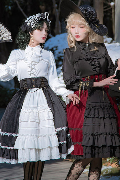 Stitching Cardigan Multi-Layer Lolita Skirt Dress