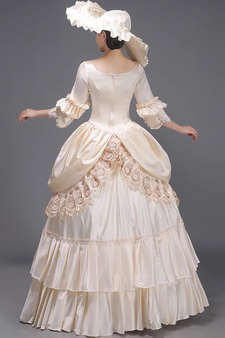 3D Flower Embroidered Cardigan Dress in Champagne