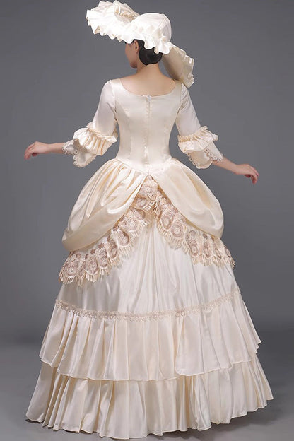 3D Flower Embroidered Cardigan Dress in Champagne
