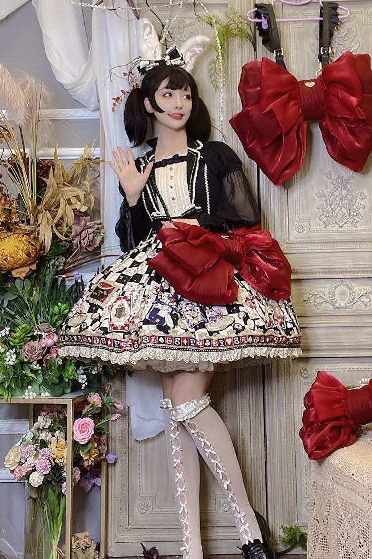 Grand sac à dos Lolita avec nœud rouge vin