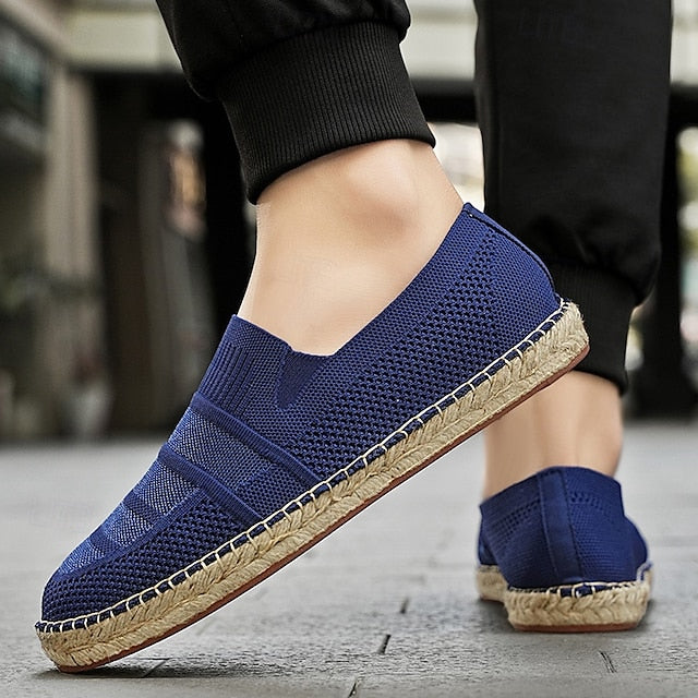 Men's Beige Vacation Espadrilles with Woven Design –