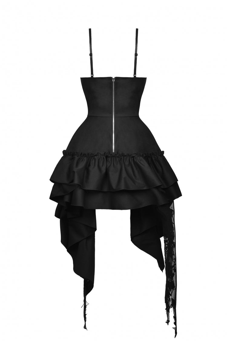 Frilly Zippered Gothic Evening Dress