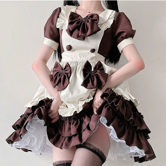 Robe Lolita à volants avec nœud décoratif Kawaii