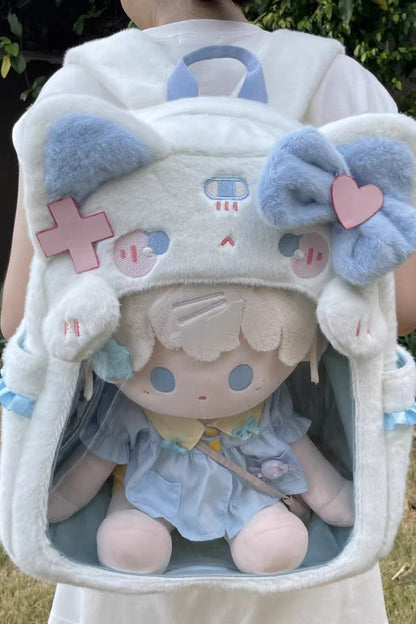 Plush Cat-Ear Bow Decor Sweet Lolita Bag in Five Shades