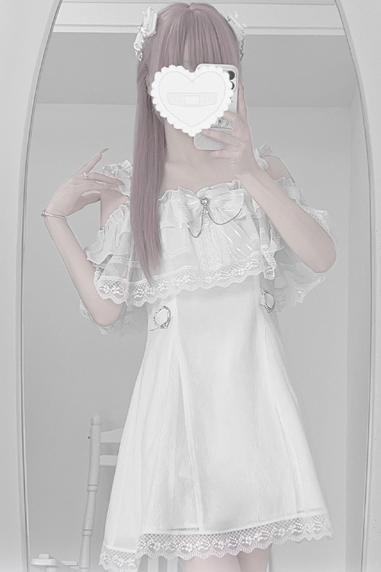 Ruffle Bowknot Lace Jirai Kei Japanese Dress