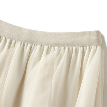 Ruffled Set Up Lace Tiered Skirt Tulle T-Shirt