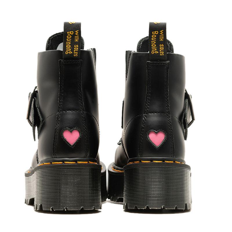 Love Heart Buckle Platform Boots