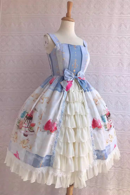Cool Summer Dessert Print Ruffle Cardigan Jsk - Sweet Lolita