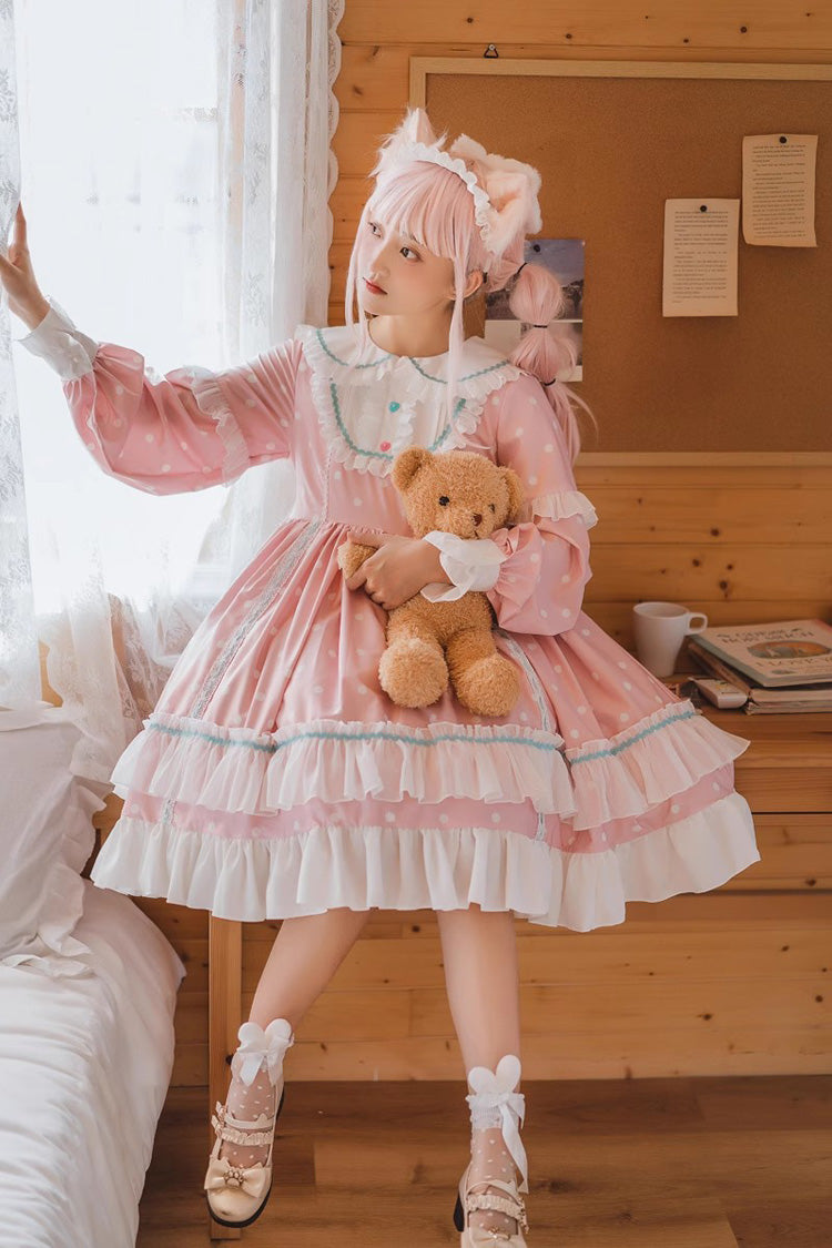 Toffee Bobo Long Sleeve Print Ruffle Dress - Sweet Lolita