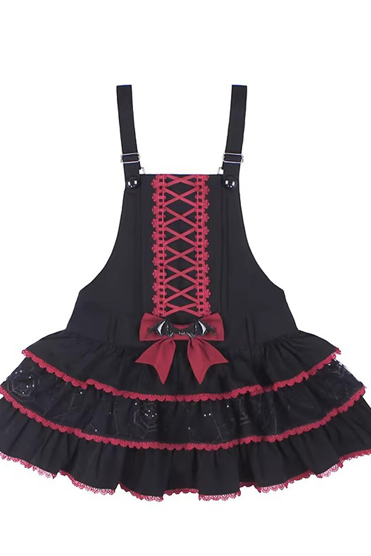 Showa Cake Witch Lolita JSK with Lace-Up Back - Noir