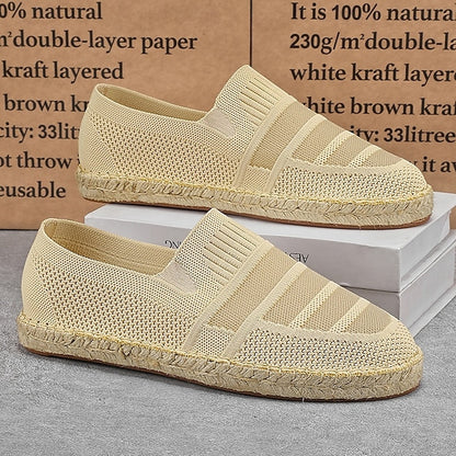 Men's Beige Vacation Espadrilles with Woven Design –