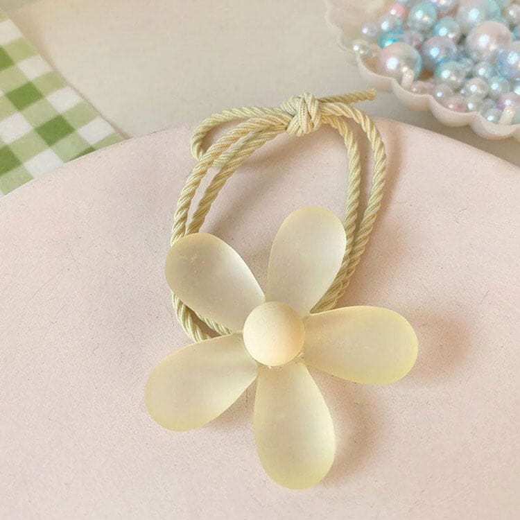 Flower Hair Tie Set - Standart/ 2pcs / Yellow - Other