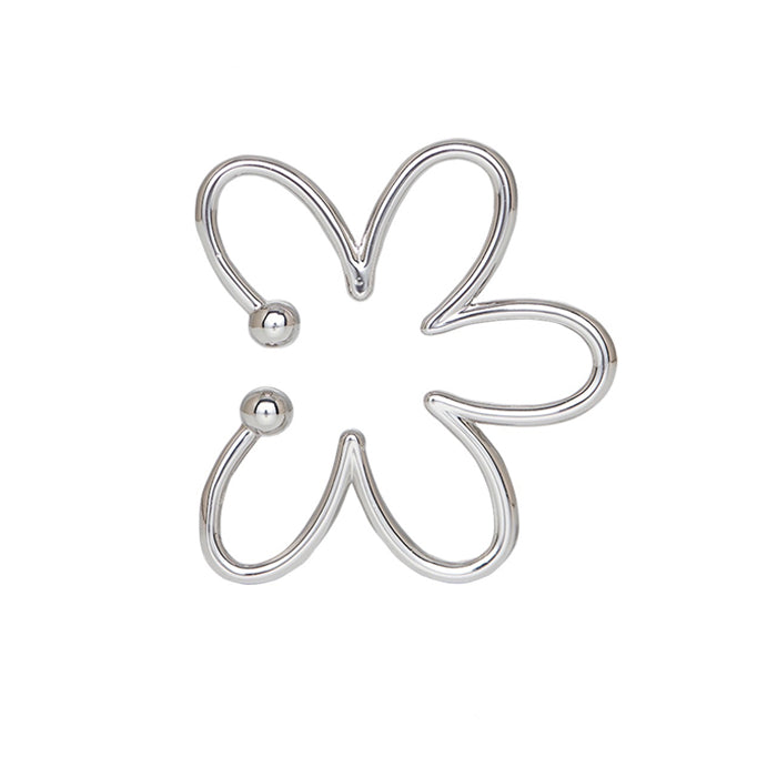 Manchette d'oreille en argent avec fleur