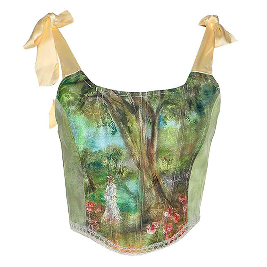 Haut corset vert forêt