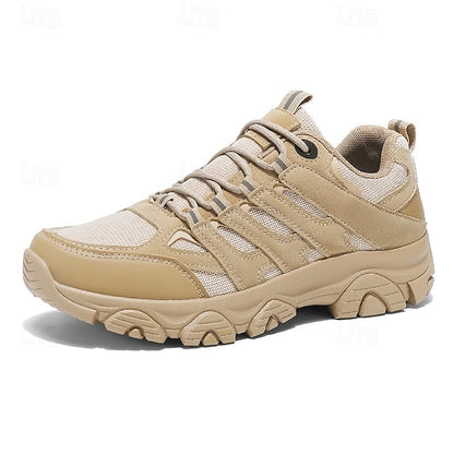 Men's Beige Outdoor Hiking Sneakers - Lightweight