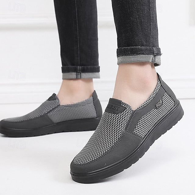 Men's Breathable Slip-On Mesh Sneakers - Lightweight and