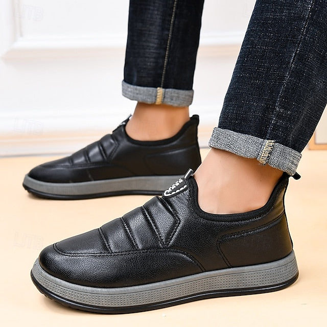 Men's Loafers & Slip-Ons Winter Boots Fleece lined PU