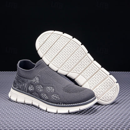 Men's Textured Knit Slip-On Sneakers, Comfort Fit with